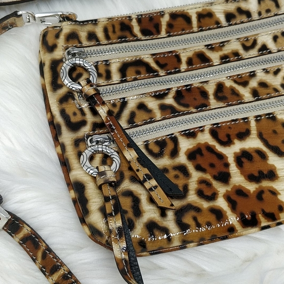 Brighton Patent Leopard Print Crossbody Bag - Picture 2 of 8